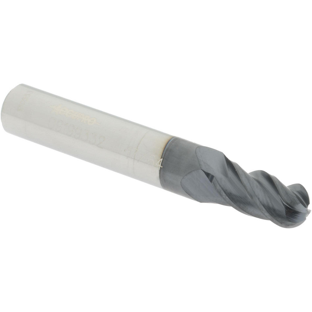 Accupro 09199332 Ball End Mill 0.2656" Dia, 0.5" LOC, 4 Flute, Solid Carbide
