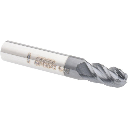 Accupro 09199340 Ball End Mill 0.2813" Dia, 0.5" LOC, 4 Flute, Solid Carbide