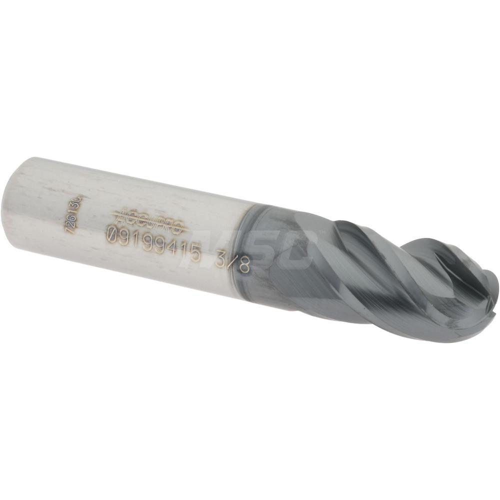 Accupro 09199415 Ball End Mill 0.375" Dia, 0.625" LOC, 4 Flute, Solid Carbide