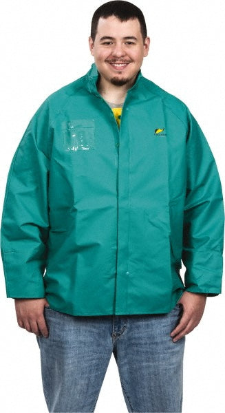 OnGuard 71032.L Rain Jacket Size Large, Green, Nylon, Polyester & PVC