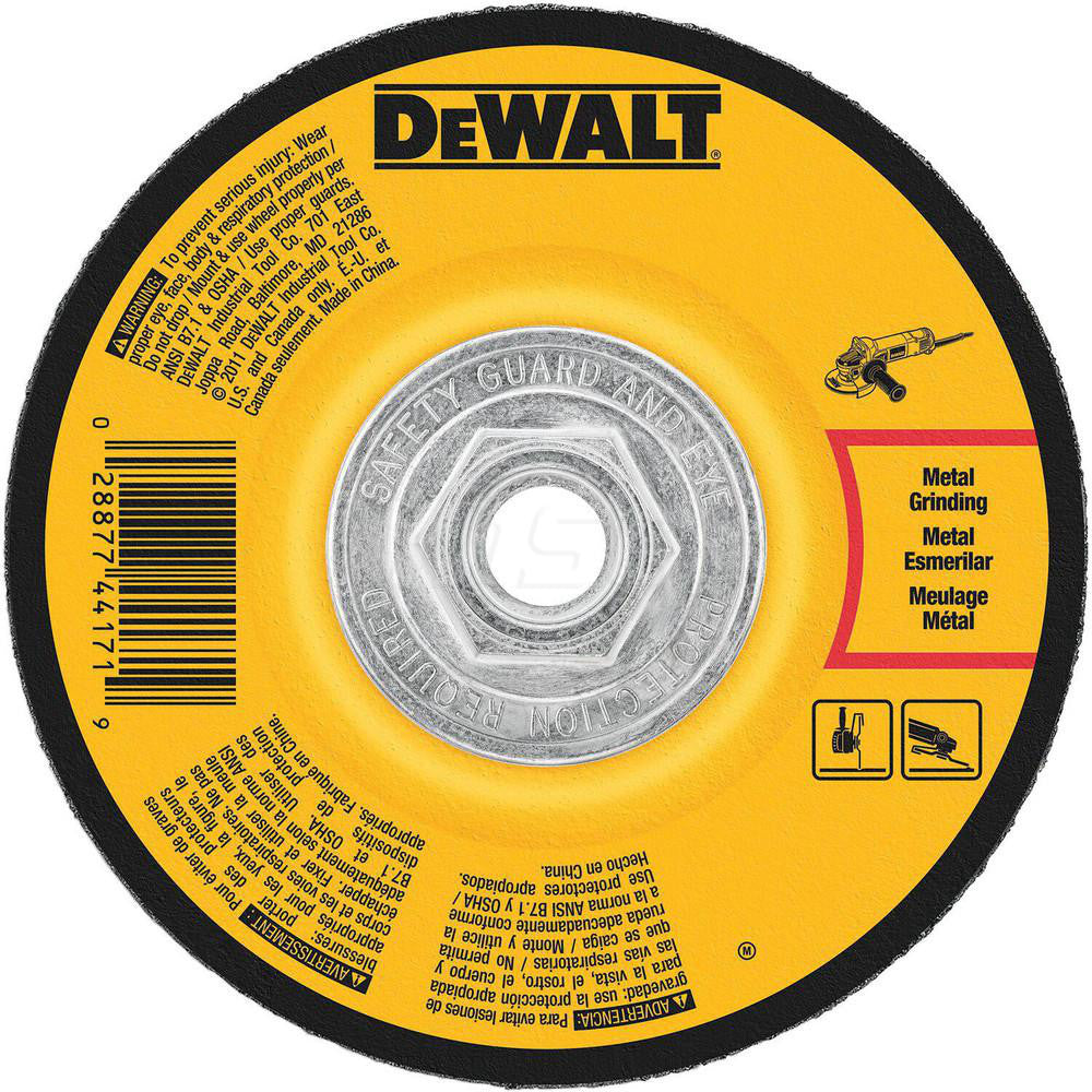DeWALT DW4542 Depressed Grinding Wheel  Type 27,  4-1/2" Dia,  1/4" Thick,  Aluminum Oxide