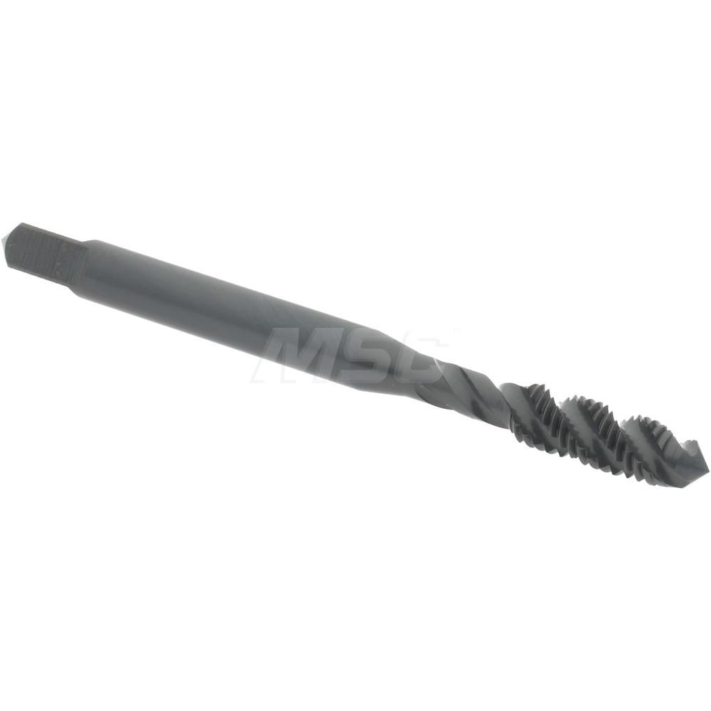 Hertel K033008AS Spiral Flute Tap #10-32, UNF, 3 Flute, Plug Chamfer, 2B Class of Fit, High-Speed Steel, Oxide Finish