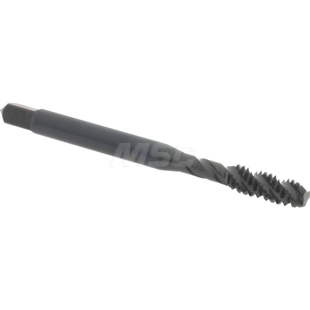 Hertel K033007AS Spiral Flute Tap #10-24, UNC, 3 Flute, Bottoming Chamfer, 2B/3B Class of Fit, High-Speed Steel, Oxide Finish