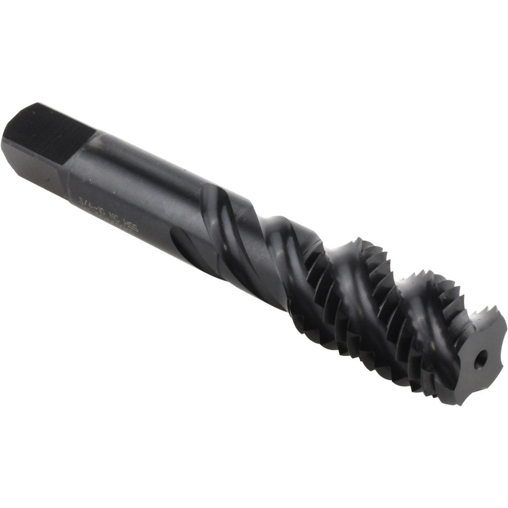 Hertel K033033AS Spiral Flute Tap 3/4-10, UNC, 4 Flute, Bottoming Chamfer, High-Speed Steel, Oxide Finish