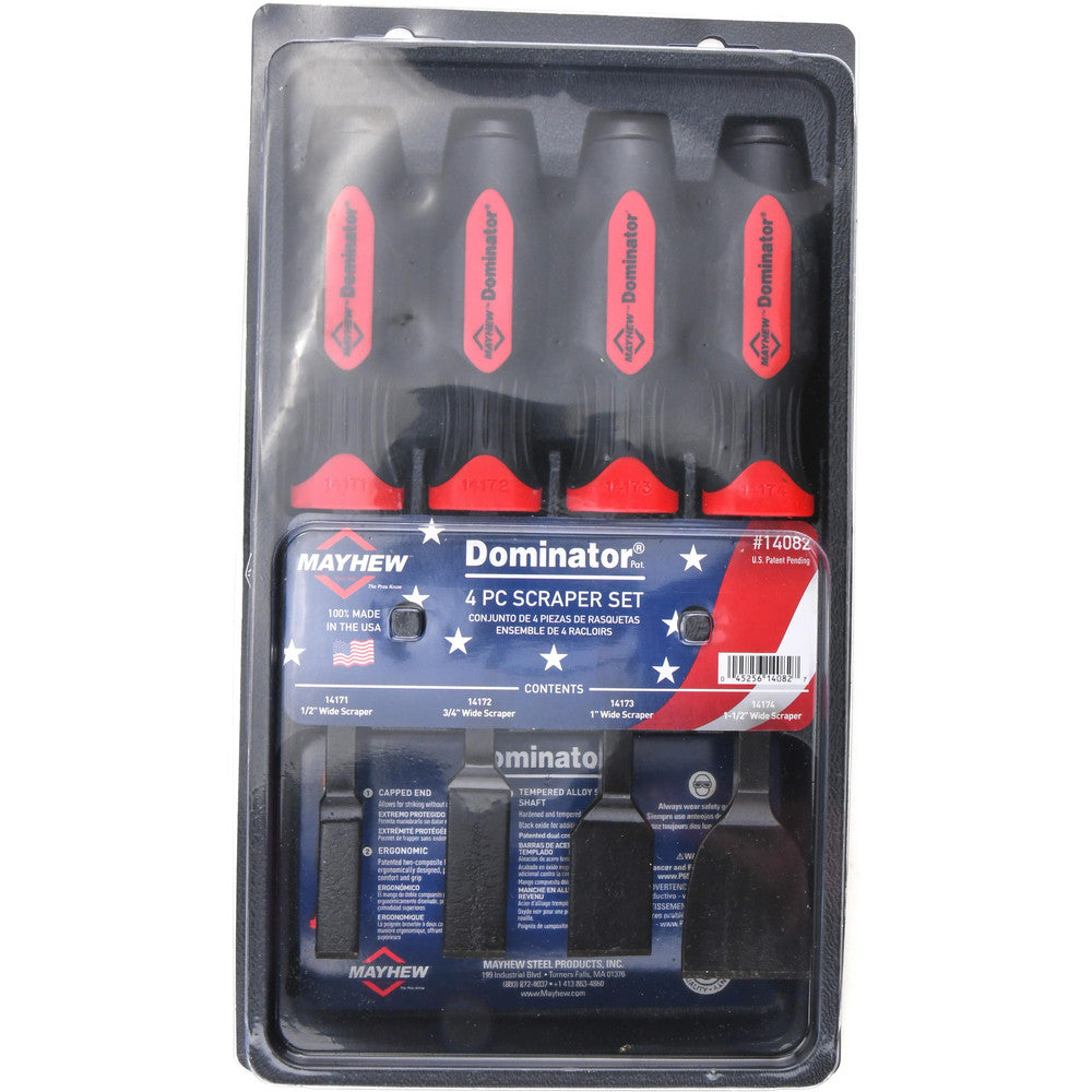 Mayhew 14082 Stiff Carbon Steel 1-Edge Heavy-Duty Carbon Scraper Set