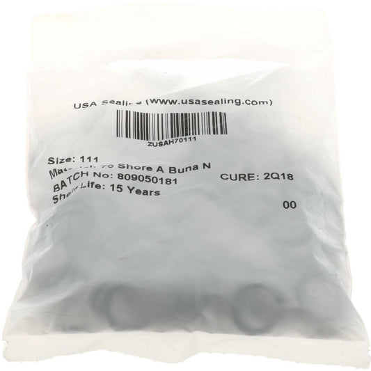 Value Collection ZMSCH70111 O-Ring 7/16" ID x 5/8" OD, 3/32" Thick, Dash 111, Nitrile Butadiene Rubber