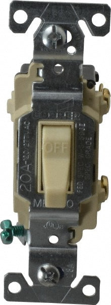 Cooper Wiring Devices CSB120V 1 Pole, 120 to 277 VAC, 20 Amp, Commercial Grade Toggle Wall Switch