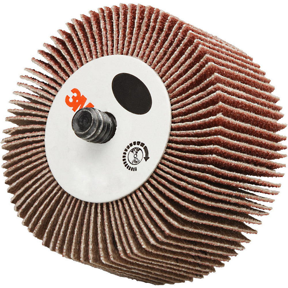 3M 7100176129 Mounted Flap Wheel 1-1/2" Dia, 1" Face Width, 60 Grit, Aluminum Oxide