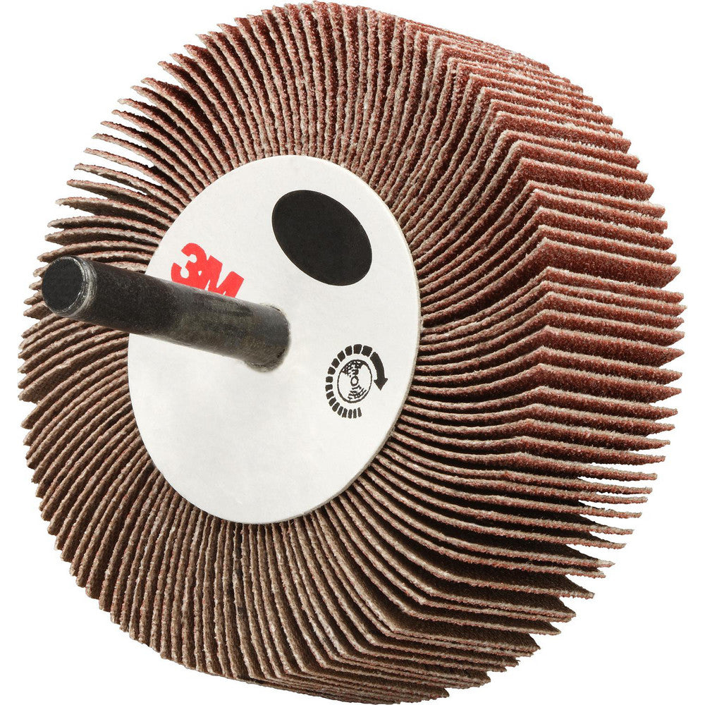 3M 7100171772 Mounted Flap Wheel 3" Dia, 1" Face Width, 120 Grit, Aluminum Oxide