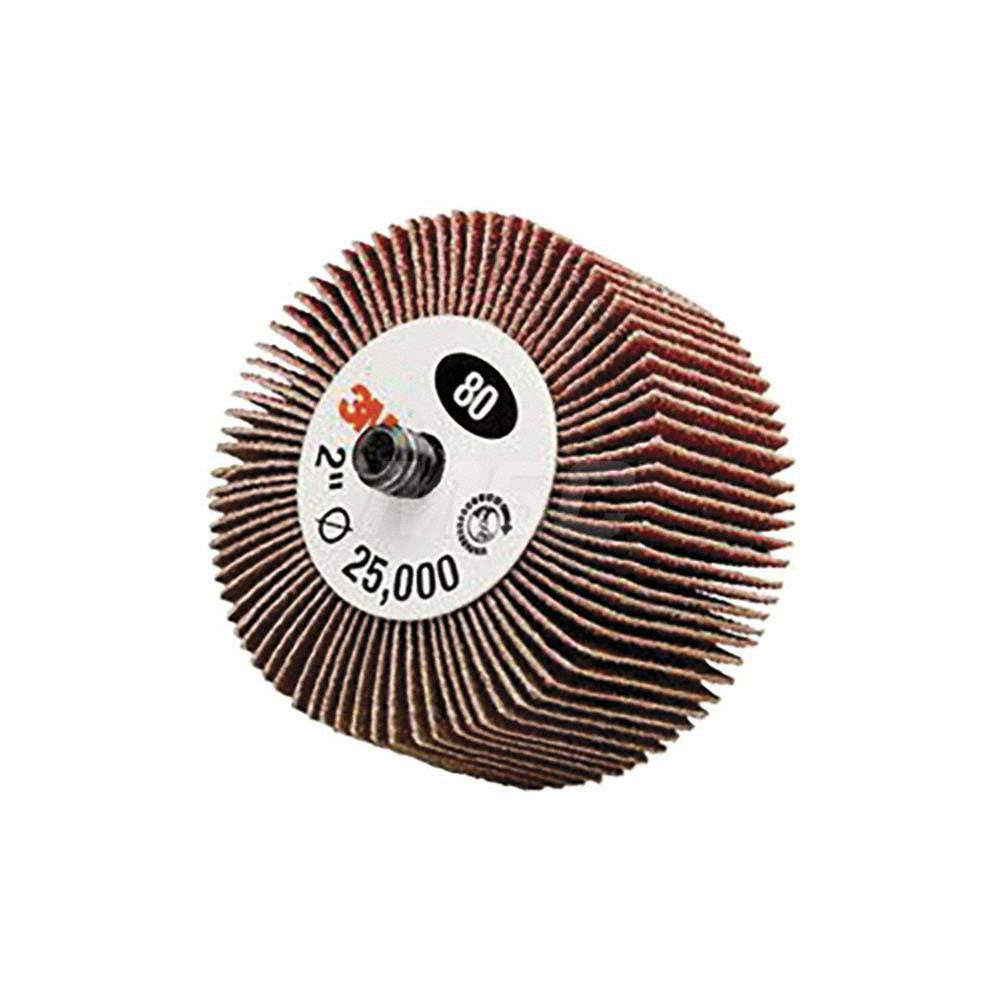 3M 7100177938 Mounted Flap Wheel 2" Dia, 1" Face Width, 120 Grit, Aluminum Oxide