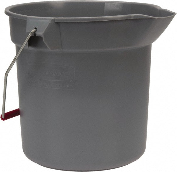 Rubbermaid FG296300GRAY BRUTE 10 Qt, Round Bucket, Heavy-Duty Construction, Gray