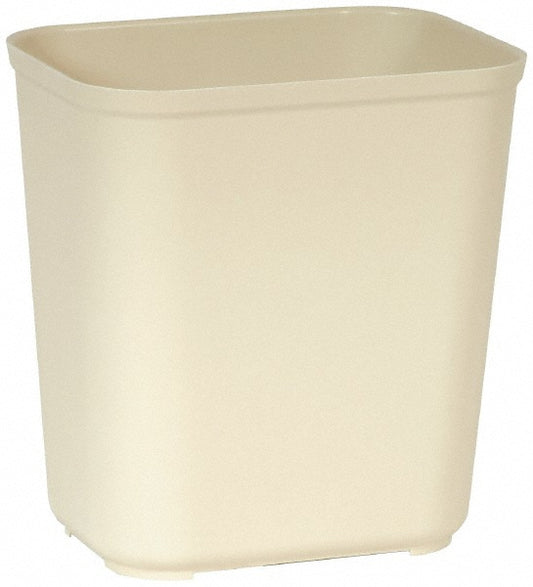 Rubbermaid FG254300BEIG Fire Resistant Wastebasket, 28 qt, Beige