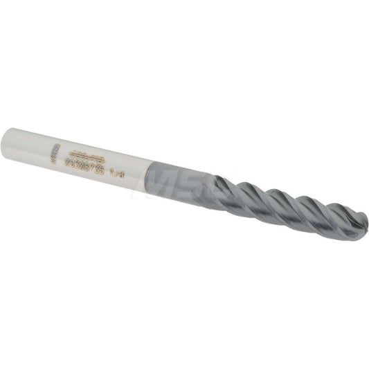 Accupro 09308735 Ball End Mill 0.25" Dia, 1.125" LOC, 4 Flute, Solid Carbide
