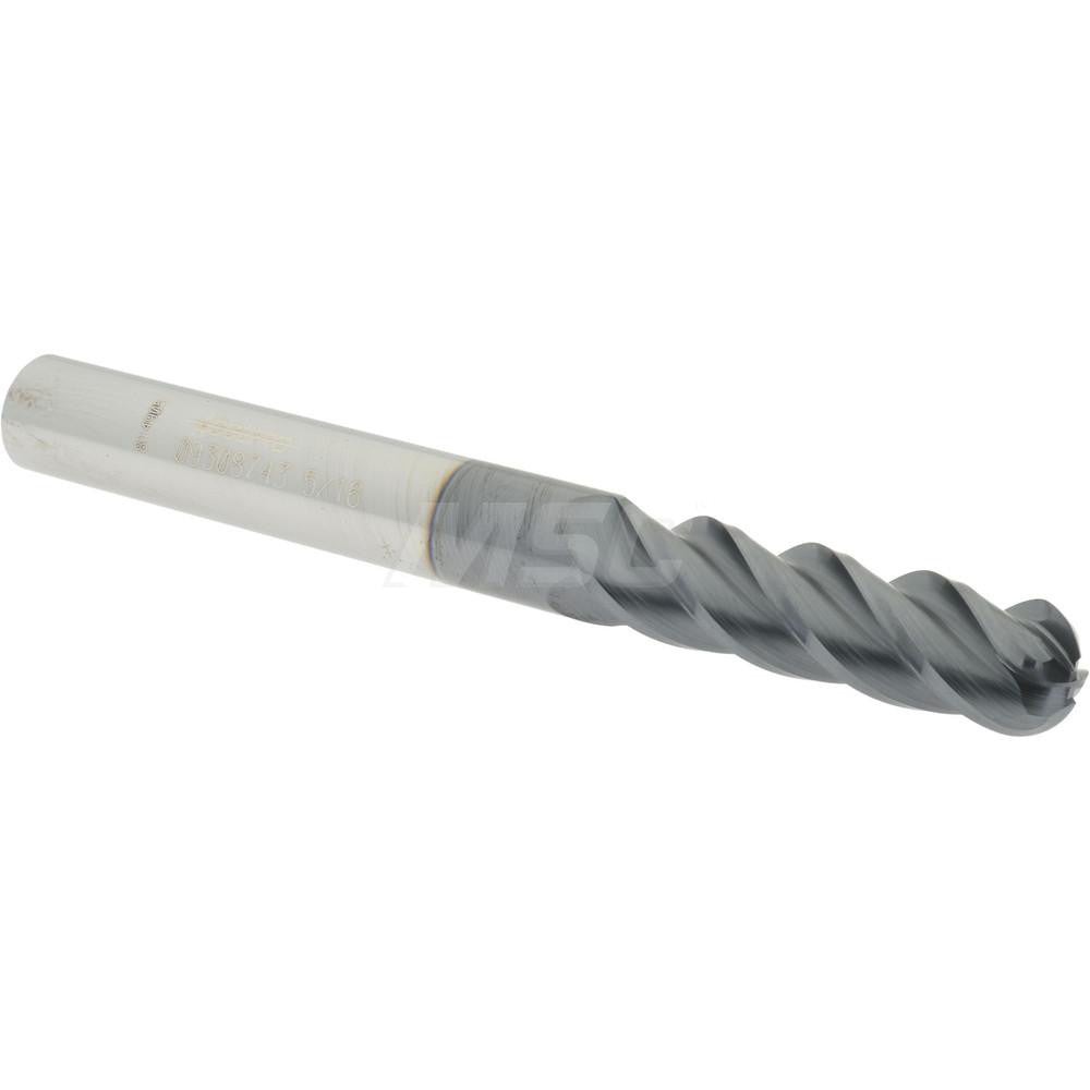 Accupro 09308743 Ball End Mill 0.3125" Dia, 1.125" LOC, 4 Flute, Solid Carbide