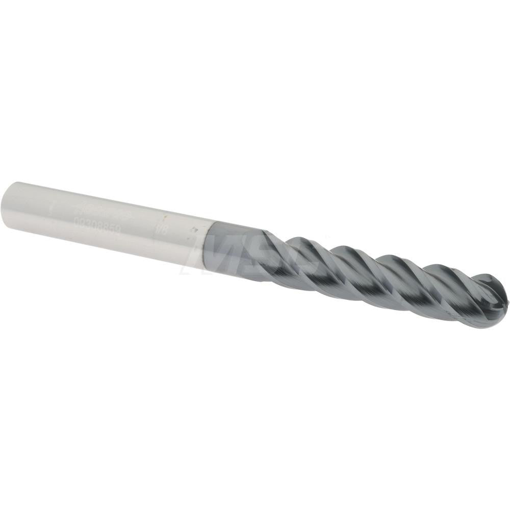 Accupro 09308859 Ball End Mill 0.375" Dia, 1.75" LOC, 4 Flute, Solid Carbide