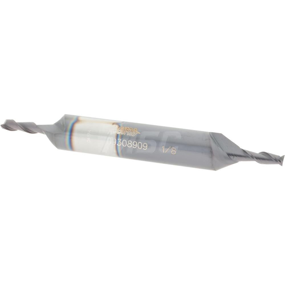 Accupro 09308909 Square End Mill 1/8'' Dia, 3/8'' LOC, 3/8'' Shank Dia, 3'' OAL, 2 Flutes, Solid Carbide