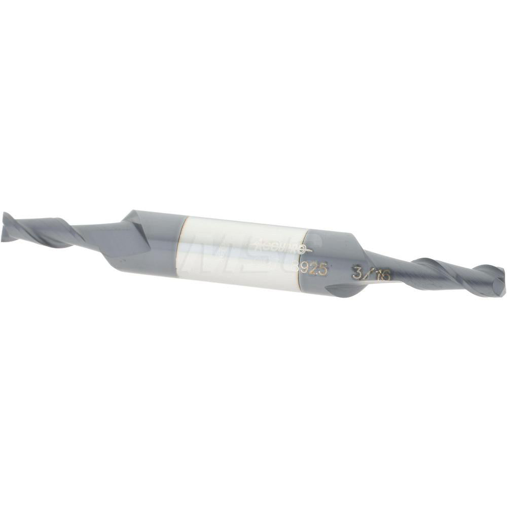 Accupro 09308925 Square End Mill 3/16'' Dia, 1/2'' LOC, 3/8'' Shank Dia, 3'' OAL, 2 Flutes, Solid Carbide