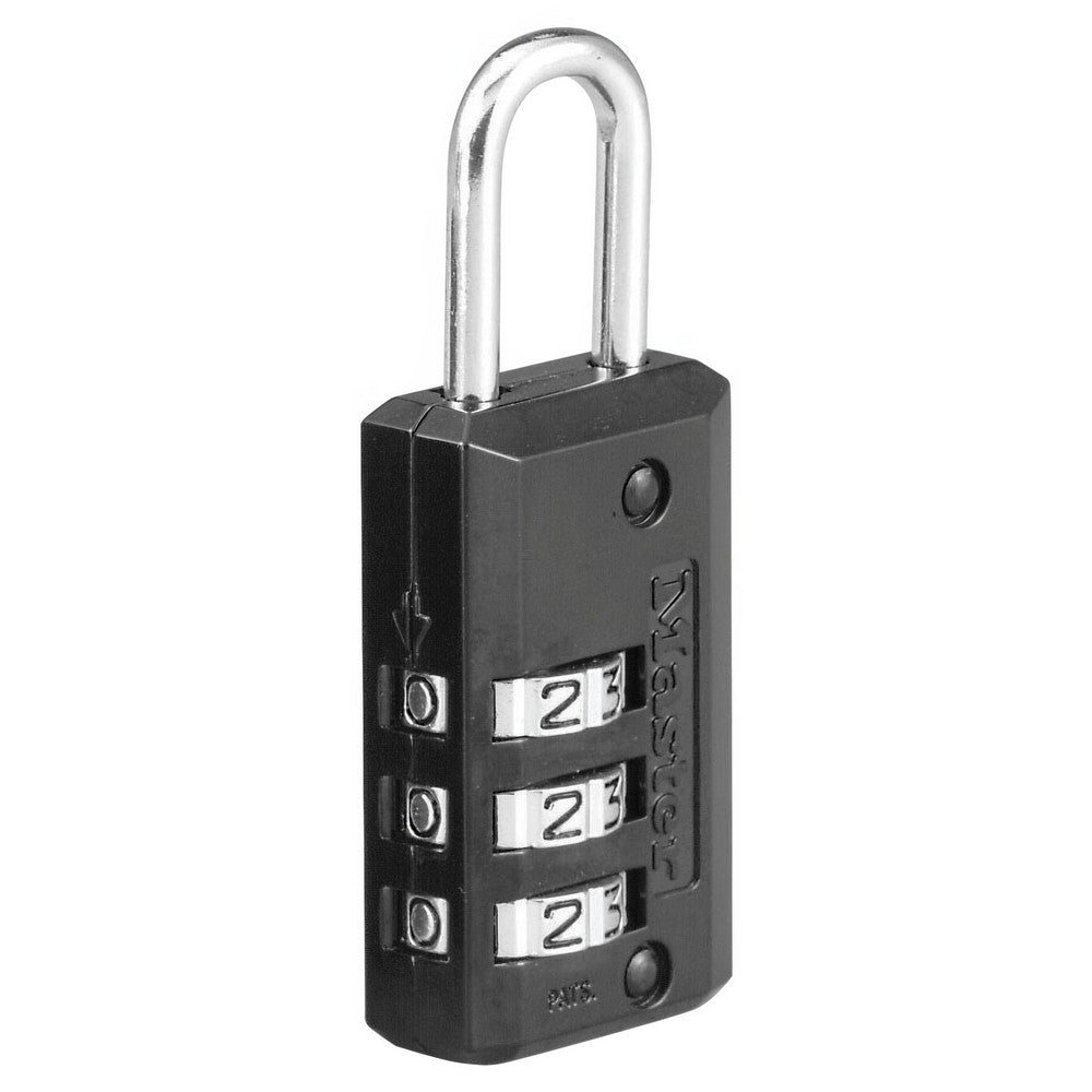Master Lock 646D Combination Lock Die-Cast Zinc, 1-3/16" Wide, Black Finish