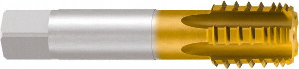 Emuge CW193100.5783 1/8-27 NPTF, 3 Flutes, TiN Coated, Cobalt, Interrupted Thread Pipe Tap