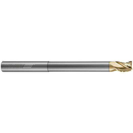 Helical Solutions 81502 Corner Radius End Mill 3/8" Dia, 1/2" LOC, 0.0150" Radius, 3 Flute, Solid Carbide