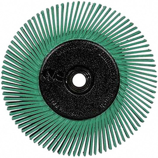 3M 7100138347 Radial Bristle Brush Plain Arbor Connection, 1" Arbor Hole