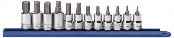 GEARWRENCH 80580 Hex Bit Socket Set 3/8" Drive, 12 Pc, 2 to 12 mm Hex