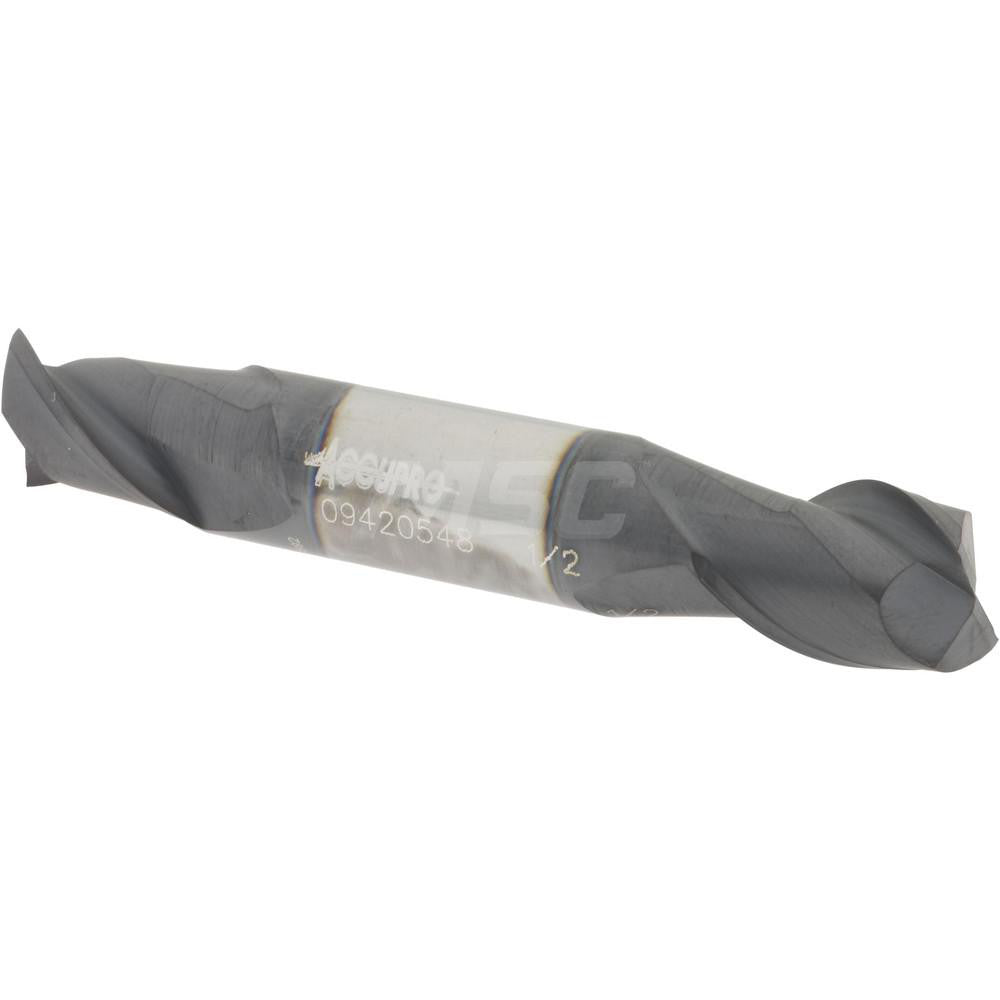 Accupro 09420548 Square End Mill 1/2'' Dia, 5/8'' LOC, 1/2'' Shank Dia, 3'' OAL, 2 Flutes, Solid Carbide