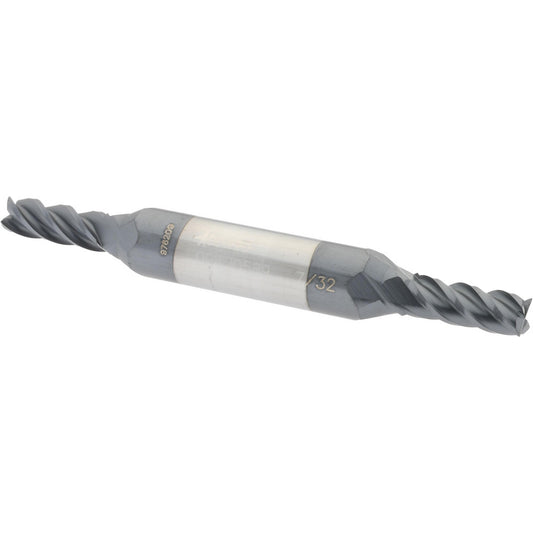 Accupro 09420589 Square End Mill 7/32'' Dia, 9/16'' LOC, 3/8'' Shank Dia, 3'' OAL, 4 Flutes, Solid Carbide