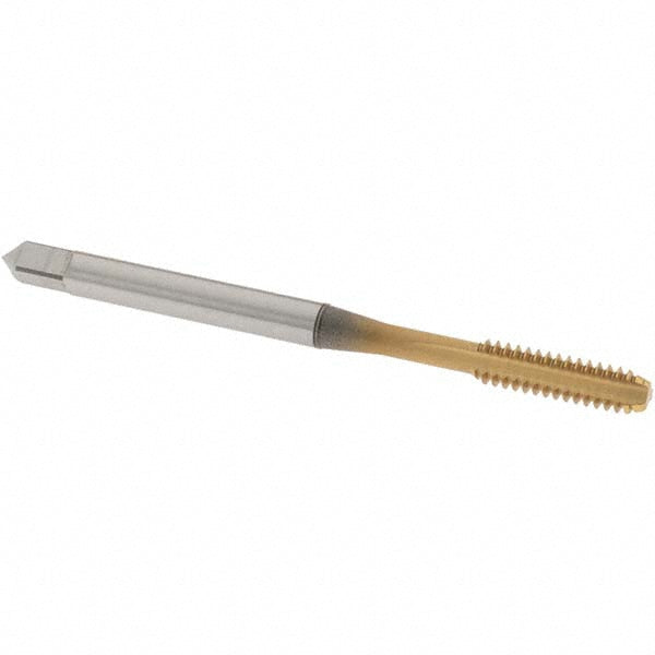 OSG 1023805 Straight Flute Tap #6-32 UNC, 3 Flute, Bottoming Chamfer, 2B Class of Fit, High-Speed Steel, TiN Finish