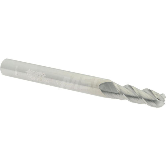 Accupro 09492356 Ball End Mill 0.2188" Dia, 0.625" LOC, 3 Flute, Solid Carbide