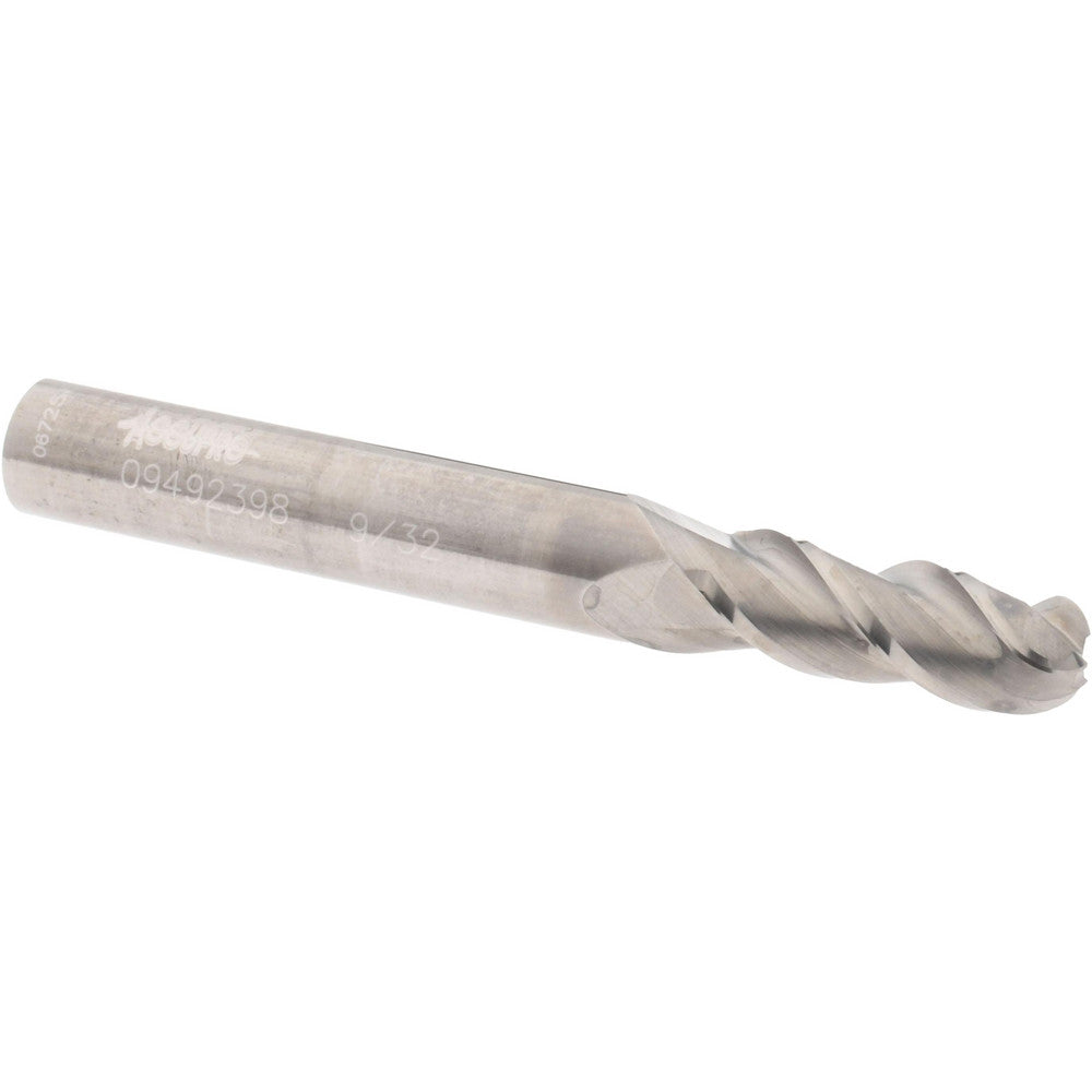 Accupro 09492398 Ball End Mill 0.2813" Dia, 0.75" LOC, 3 Flute, Solid Carbide