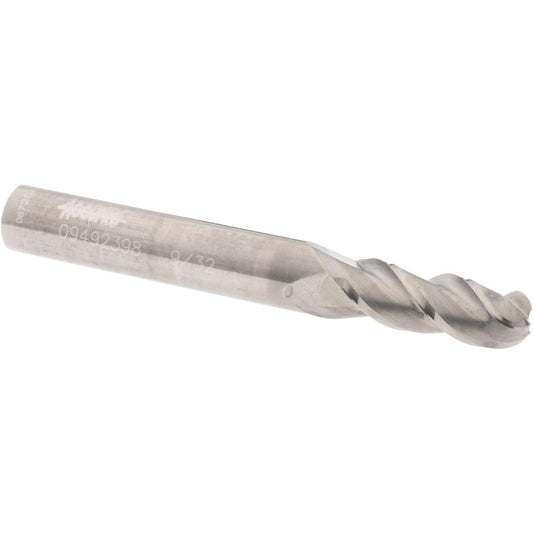 Accupro 09492398 Ball End Mill 0.2813" Dia, 0.75" LOC, 3 Flute, Solid Carbide