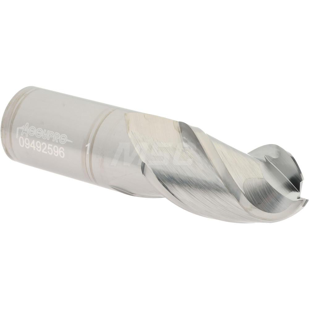 Accupro 09492596 Ball End Mill 1" Dia, 1.75" LOC, 3 Flute, Solid Carbide