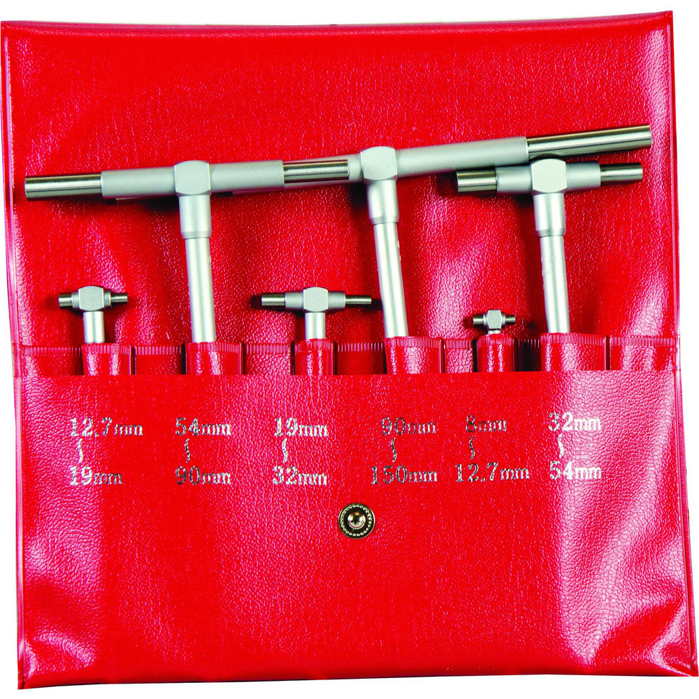 Mitutoyo 155-905 Telescoping Gage Sets Minimum Measurement (mm) 8  Maximum Measurement (mm) 150.00  Material Steel  Includes 6 Telescoping Gages  Number Of Pieces 6  Minimum Overall Length (Inch) 1