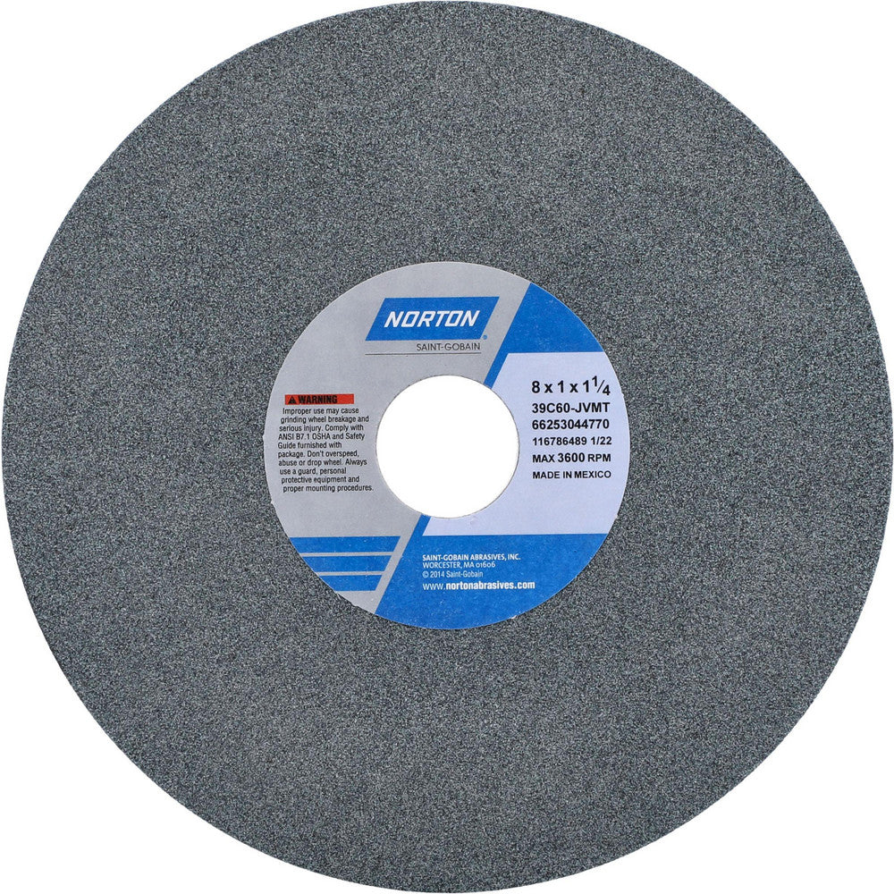 Norton 66253044770 Surface Grinding Wheel 8" Dia, 1" Thick, 1-1/4" Hole, 60 Grit, J Hardness