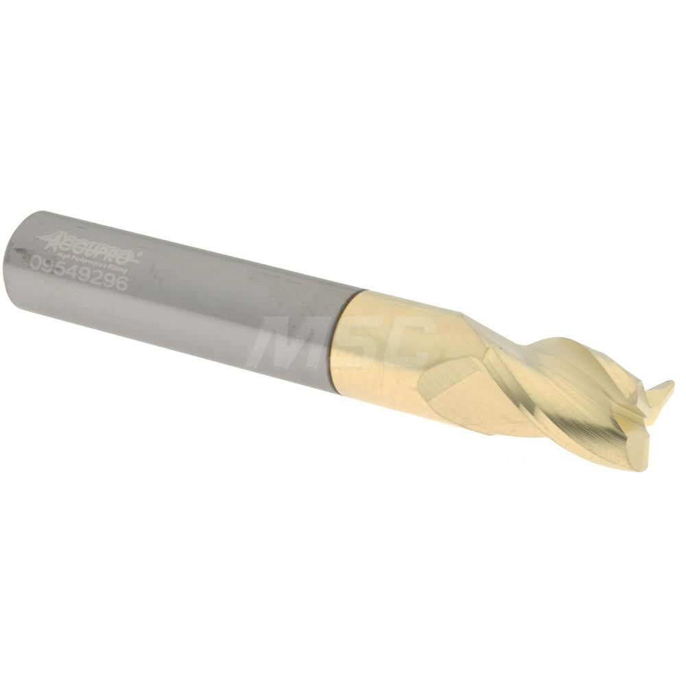 Accupro 314714 Corner Radius End Mill 3/8" Dia, 1/2" LOC, 37 deg Helix, Corner Radius End, Centercutting