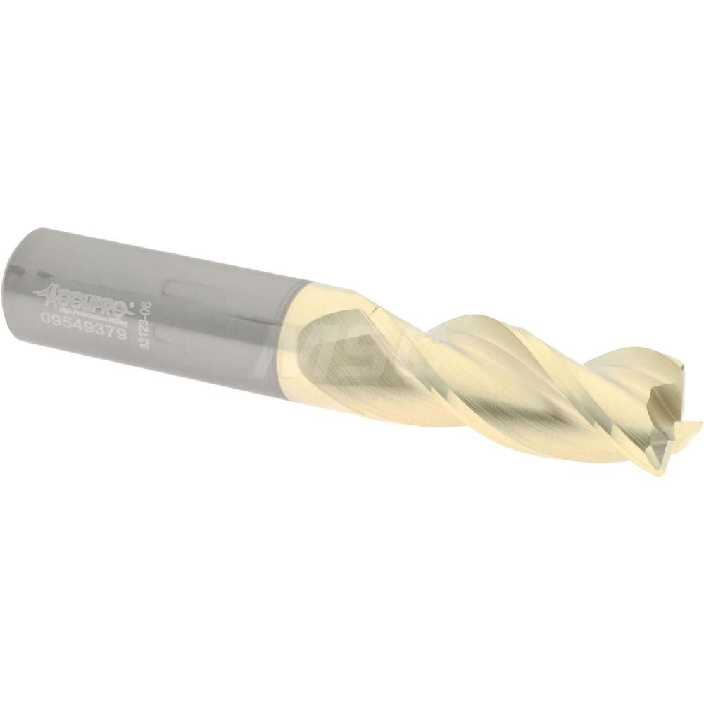 Accupro 314850 Corner Radius End Mill 1/2" Dia, 1-1/4" LOC, 37 deg Helix, Corner Radius End, Centercutting