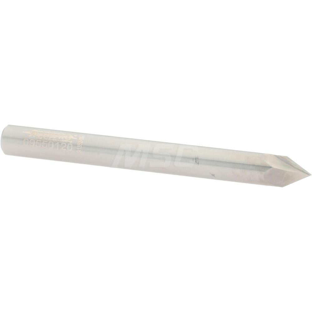 Accupro 2500032 Chamfer Mill 1/4" Dia, 2 Flutes, Solid Carbide