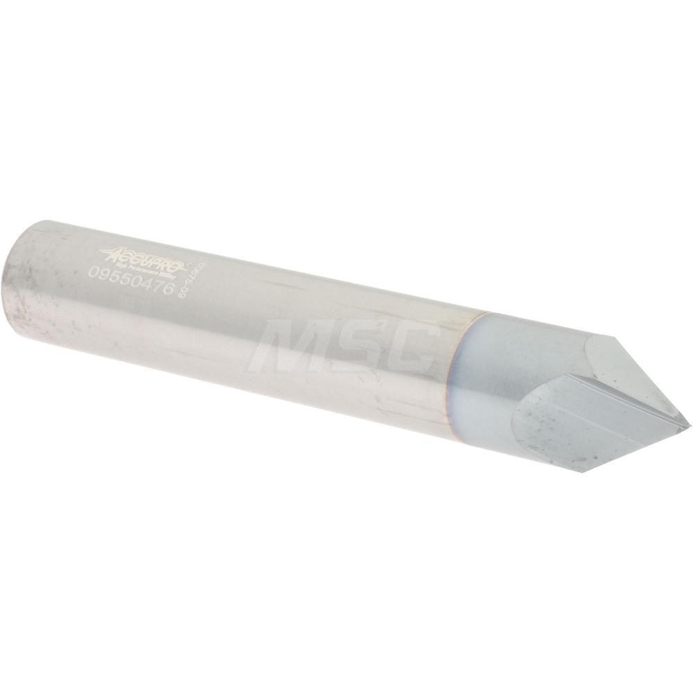 Accupro 2500166 Chamfer Mill 1/2" Dia, 2 Flutes, Solid Carbide