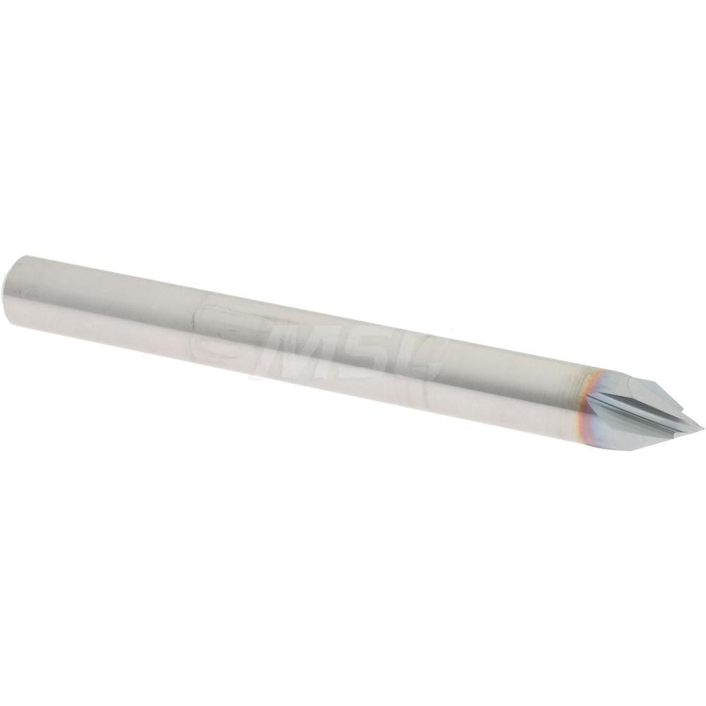 Accupro 2500085 Chamfer Mill 1/4" Dia, 4 Flutes, Solid Carbide