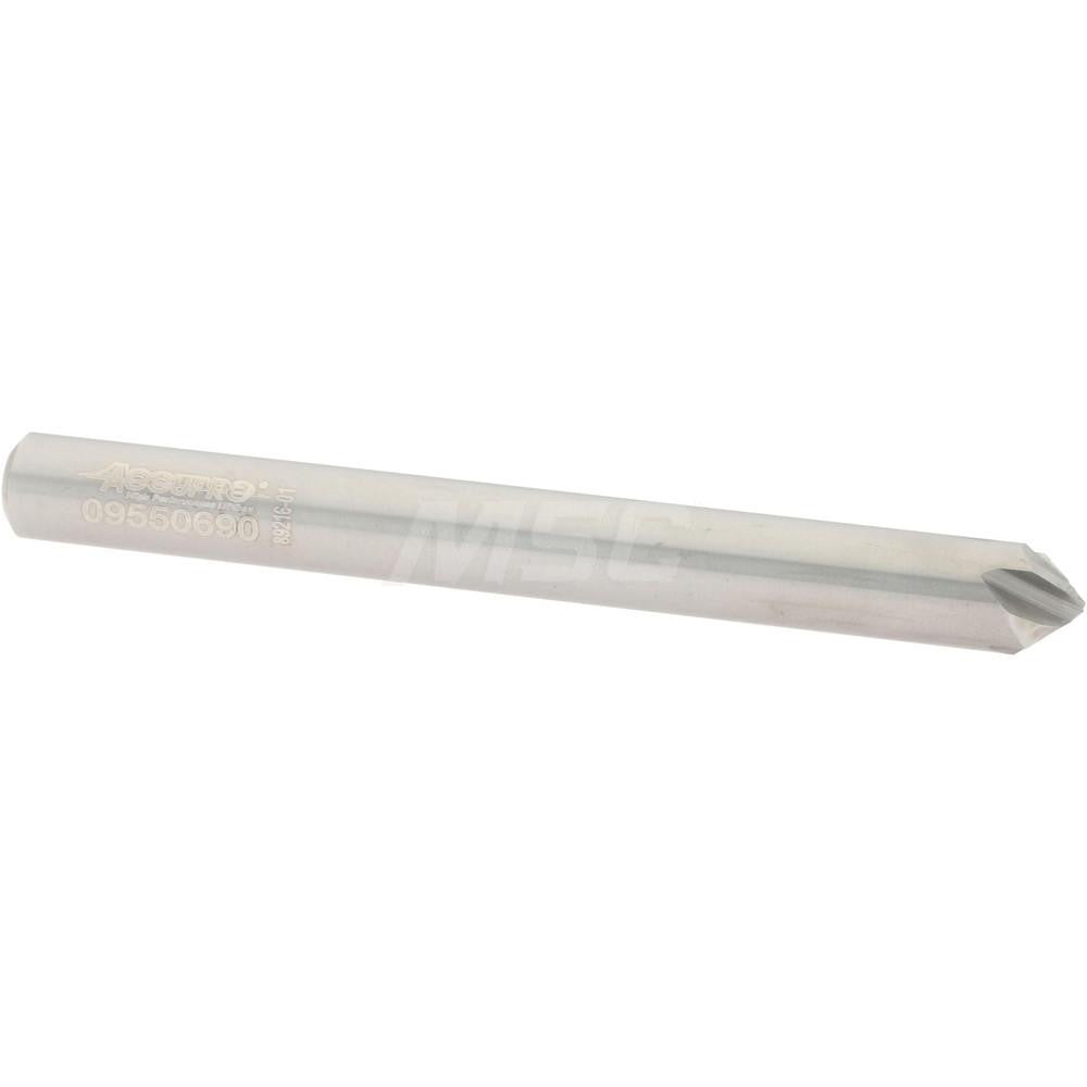 Accupro 2500010 Chamfer Mill 1/4" Dia, 4 Flutes, Solid Carbide
