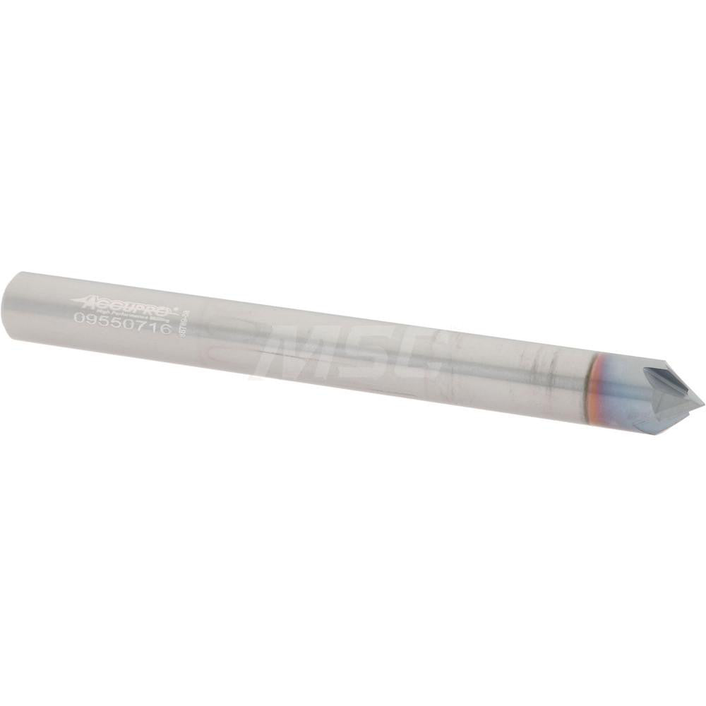 Accupro 2500009 Chamfer Mill 1/4" Dia, 4 Flutes, Solid Carbide