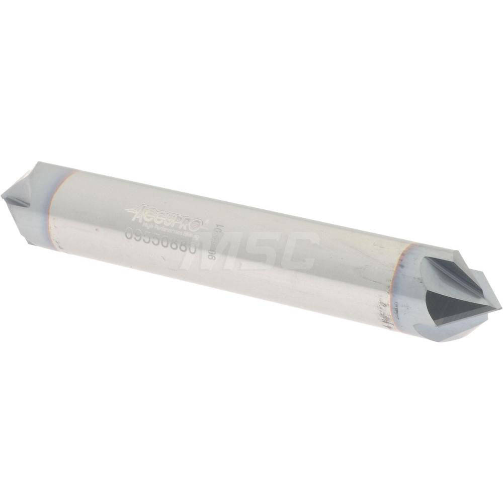 Accupro 2500036 Chamfer Mill 3/8" Dia, 4 Flutes, Solid Carbide
