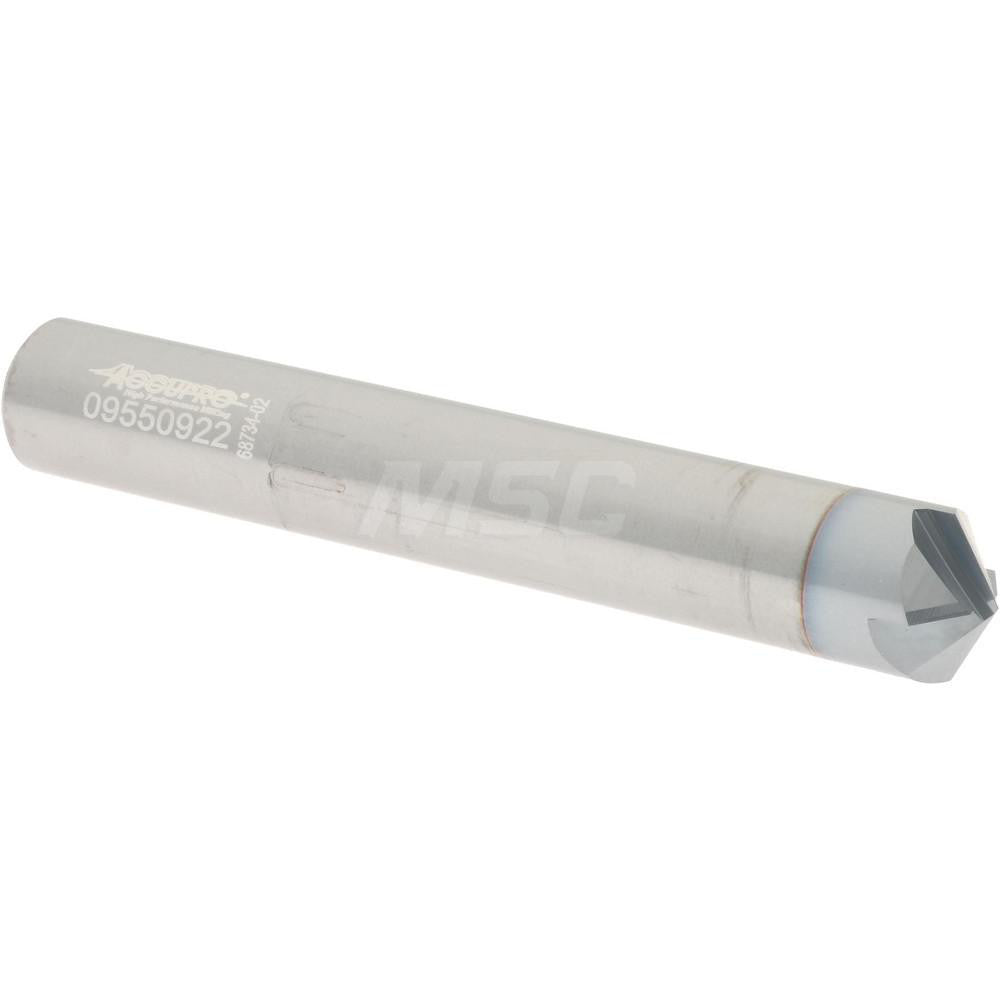 Accupro 2500077 Chamfer Mill 3/8" Dia, 4 Flutes, Solid Carbide