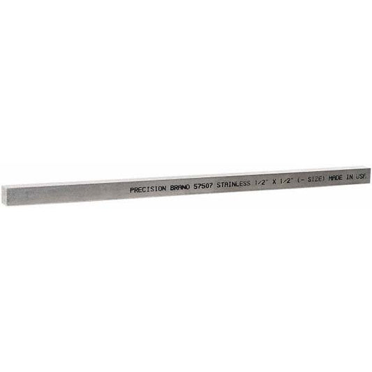 Precision Brand Products 57507 Key Stock 1/2" High, 1/2" Wide, 12" Long, Stainless Steel, Plain Finish