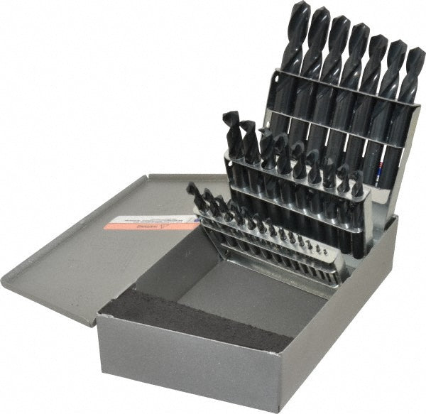 Triumph Twist Drill 090569 Drill Bit Set Screw Machine Length Drill Bits, 29 Pc, 135 &deg, High Speed Steel