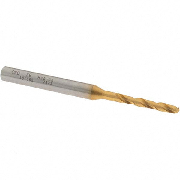 OSG 10106505 Screw Machine Length Drill Bit #36 (0.1065) Dia, 130 deg, Cobalt