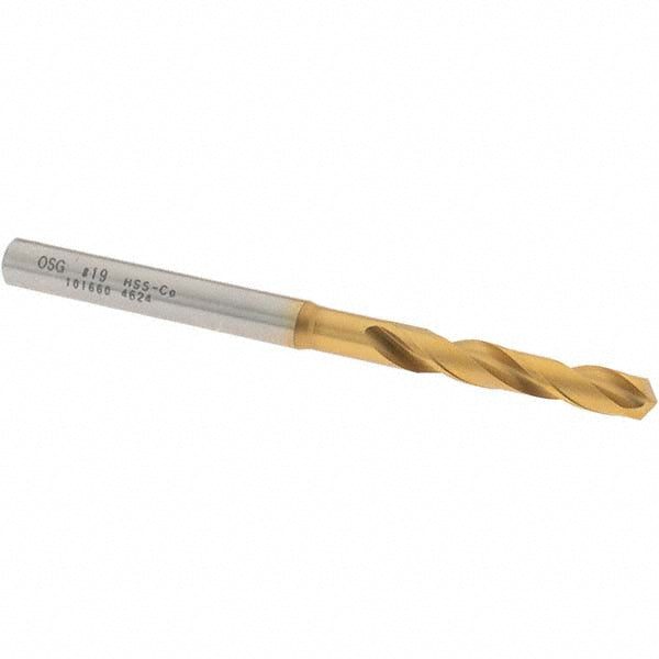 OSG 10166005 Screw Machine Length Drill Bit #19 (0.1660) Dia, 130 deg, Cobalt