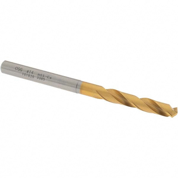 OSG 10182005 Screw Machine Length Drill Bit #14 (0.1820) Dia, 130 deg, Cobalt