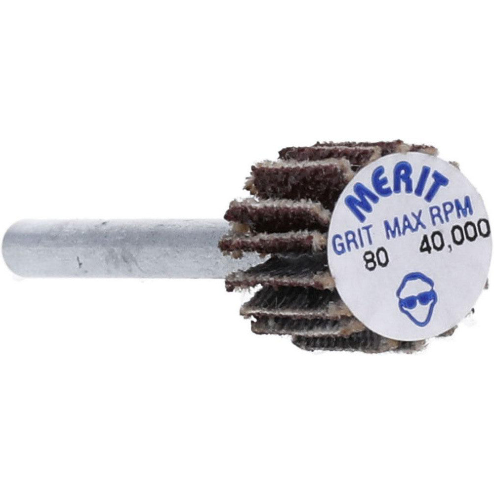 Merit Abrasives 08834137471 Mounted Flap Wheel 3/8" Dia, 3/8" Face Width, 80 Grit, Aluminum Oxide